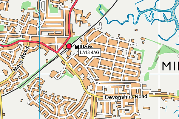 LA18 4AG map - OS VectorMap District (Ordnance Survey)