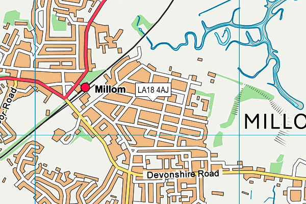LA18 4AJ map - OS VectorMap District (Ordnance Survey)