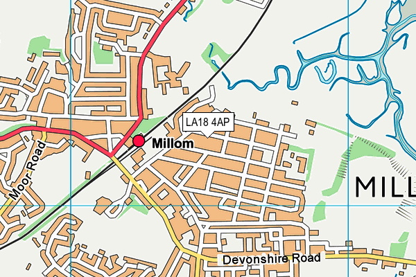 LA18 4AP map - OS VectorMap District (Ordnance Survey)