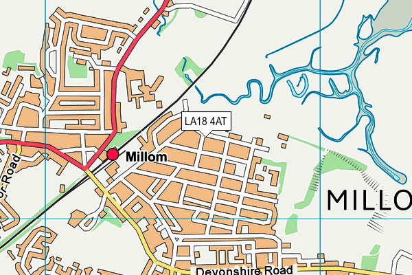 LA18 4AT map - OS VectorMap District (Ordnance Survey)