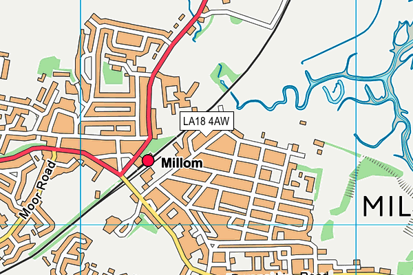 Millom Recreation Centre map (LA18 4AW) - OS VectorMap District (Ordnance Survey)