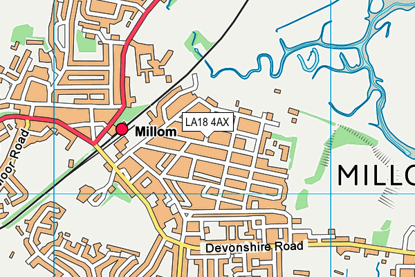 LA18 4AX map - OS VectorMap District (Ordnance Survey)