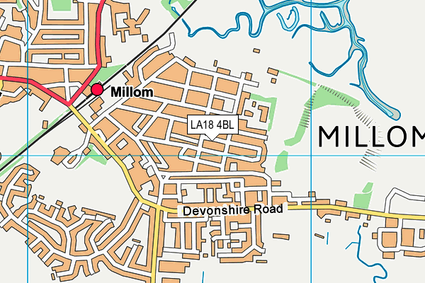 LA18 4BL map - OS VectorMap District (Ordnance Survey)
