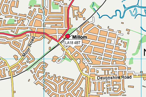 LA18 4BT map - OS VectorMap District (Ordnance Survey)