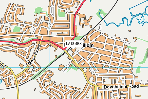 LA18 4BX map - OS VectorMap District (Ordnance Survey)