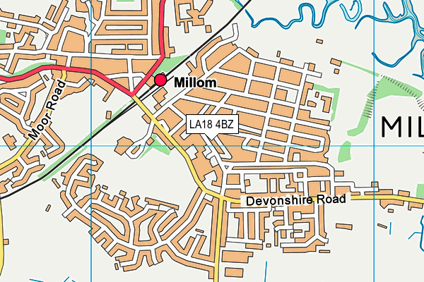 LA18 4BZ map - OS VectorMap District (Ordnance Survey)