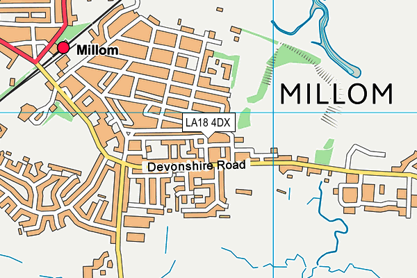 LA18 4DX map - OS VectorMap District (Ordnance Survey)