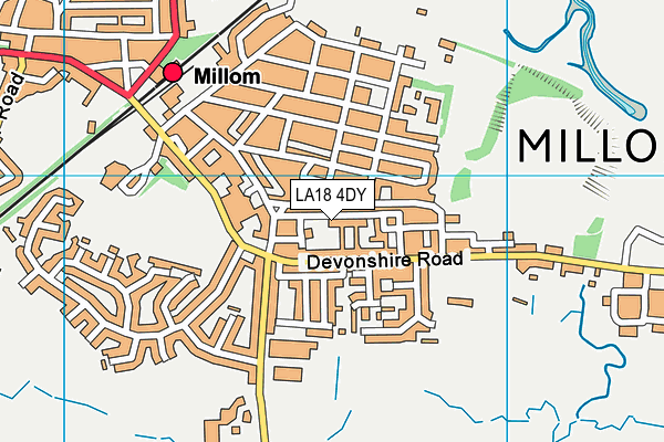 LA18 4DY map - OS VectorMap District (Ordnance Survey)