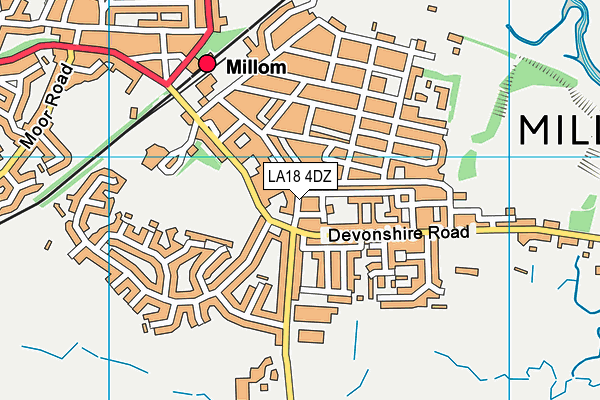 LA18 4DZ map - OS VectorMap District (Ordnance Survey)