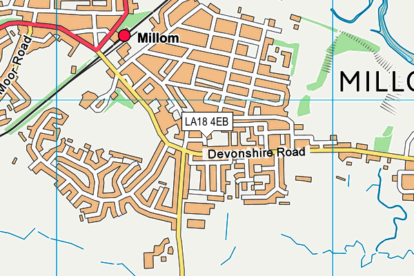 LA18 4EB map - OS VectorMap District (Ordnance Survey)