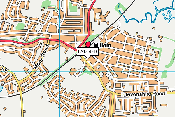 LA18 4FD map - OS VectorMap District (Ordnance Survey)