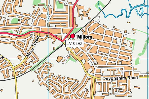 LA18 4HZ map - OS VectorMap District (Ordnance Survey)