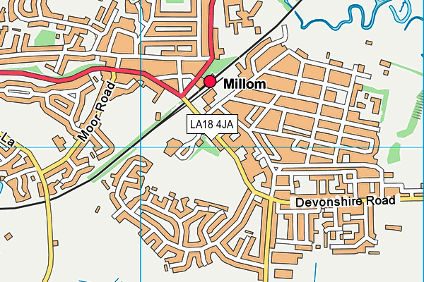 Millom Park map (LA18 4JA) - OS VectorMap District (Ordnance Survey)