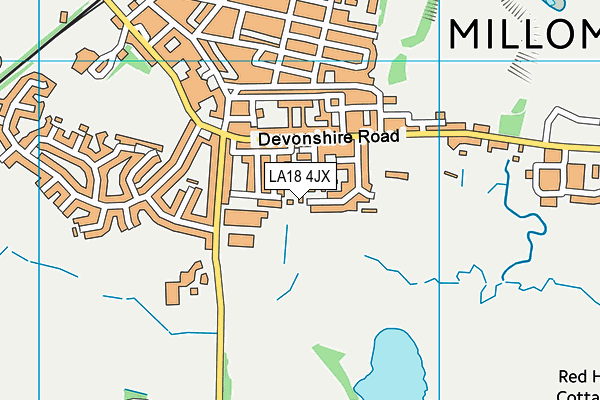 LA18 4JX map - OS VectorMap District (Ordnance Survey)
