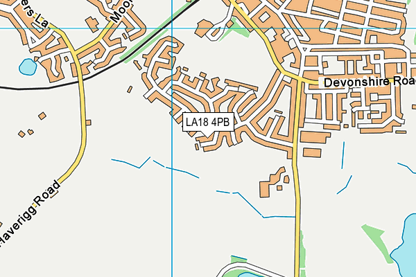 LA18 4PB map - OS VectorMap District (Ordnance Survey)