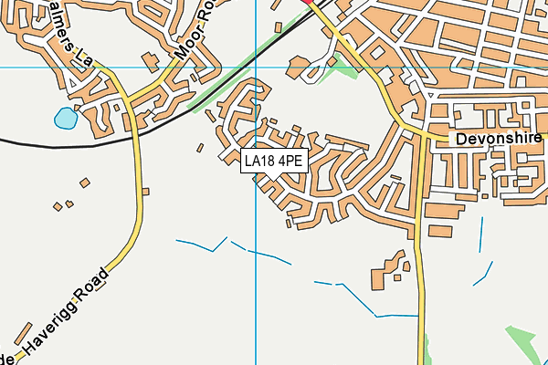 LA18 4PE map - OS VectorMap District (Ordnance Survey)