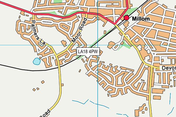 LA18 4PW map - OS VectorMap District (Ordnance Survey)