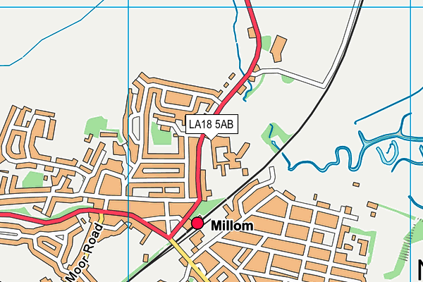 Millom School map (LA18 5AB) - OS VectorMap District (Ordnance Survey)