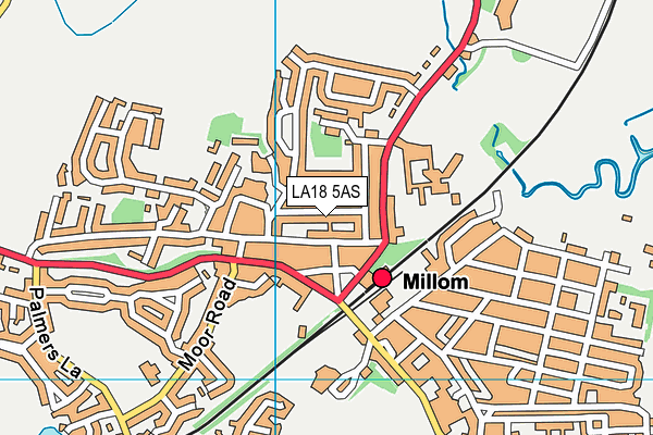 LA18 5AS map - OS VectorMap District (Ordnance Survey)
