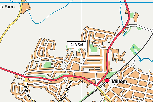 LA18 5AU map - OS VectorMap District (Ordnance Survey)
