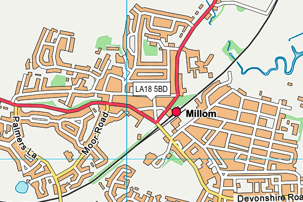 LA18 5BD map - OS VectorMap District (Ordnance Survey)