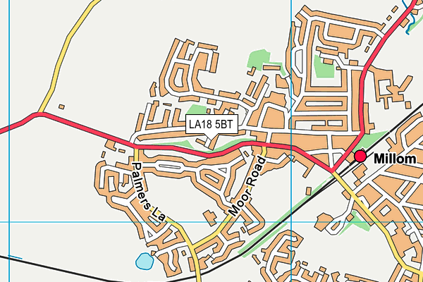 LA18 5BT map - OS VectorMap District (Ordnance Survey)