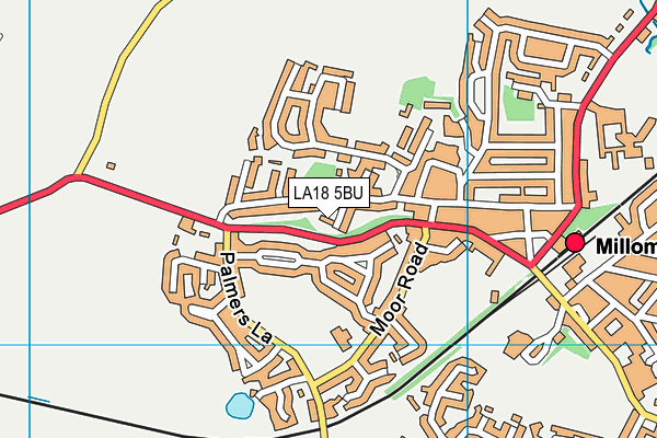 LA18 5BU map - OS VectorMap District (Ordnance Survey)