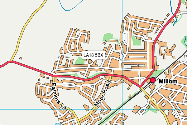 LA18 5BX map - OS VectorMap District (Ordnance Survey)