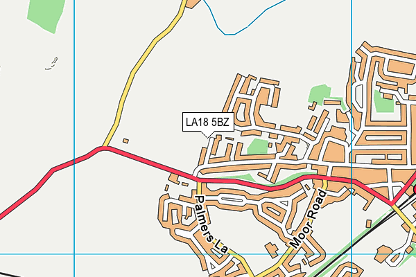 LA18 5BZ map - OS VectorMap District (Ordnance Survey)