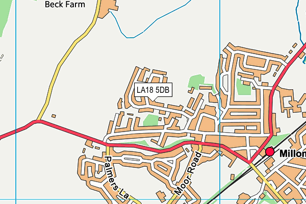 LA18 5DB map - OS VectorMap District (Ordnance Survey)
