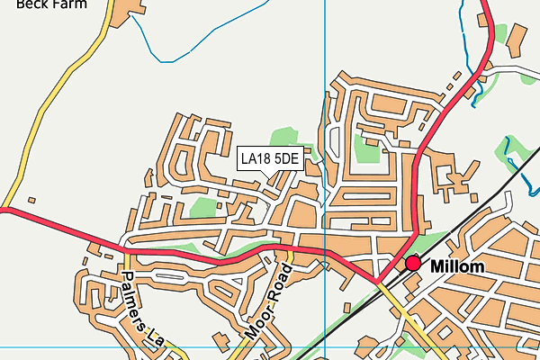 LA18 5DE map - OS VectorMap District (Ordnance Survey)