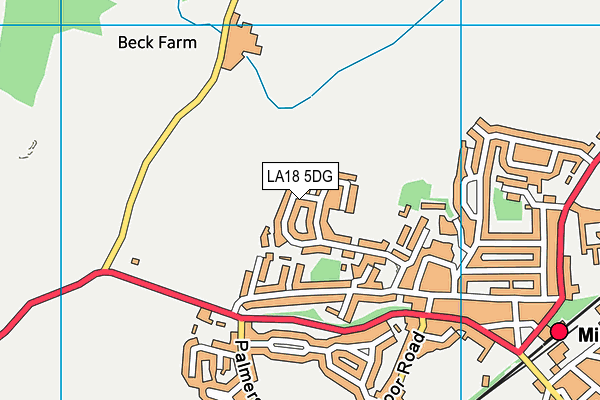 LA18 5DG map - OS VectorMap District (Ordnance Survey)