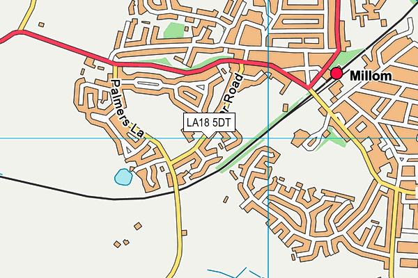 LA18 5DT map - OS VectorMap District (Ordnance Survey)