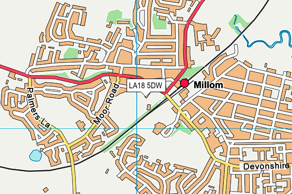 Millom Cricket Club map (LA18 5DW) - OS VectorMap District (Ordnance Survey)