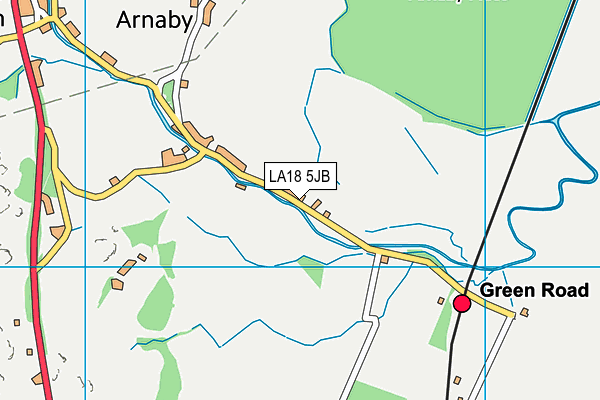 LA18 5JB map - OS VectorMap District (Ordnance Survey)