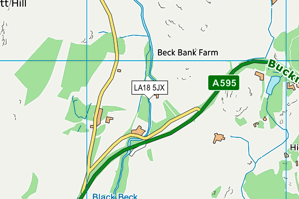 LA18 5JX map - OS VectorMap District (Ordnance Survey)