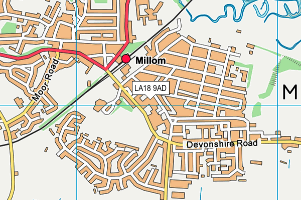 LA18 9AD map - OS VectorMap District (Ordnance Survey)