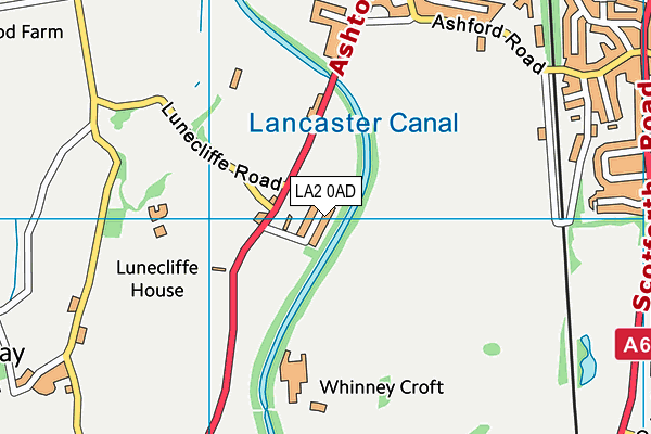 LA2 0AD map - OS VectorMap District (Ordnance Survey)