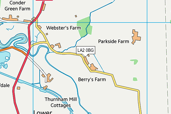 LA2 0BG map - OS VectorMap District (Ordnance Survey)