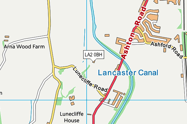 LA2 0BH map - OS VectorMap District (Ordnance Survey)
