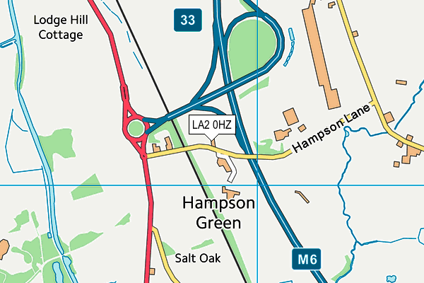 LA2 0HZ map - OS VectorMap District (Ordnance Survey)