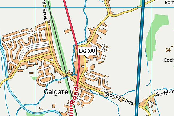 LA2 0JU map - OS VectorMap District (Ordnance Survey)