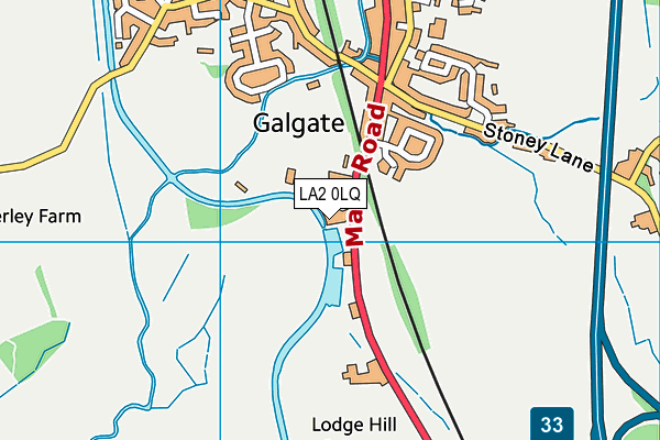 Galgate Recreation Field map (LA2 0LQ) - OS VectorMap District (Ordnance Survey)