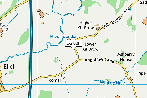 LA2 0QH map - OS VectorMap District (Ordnance Survey)