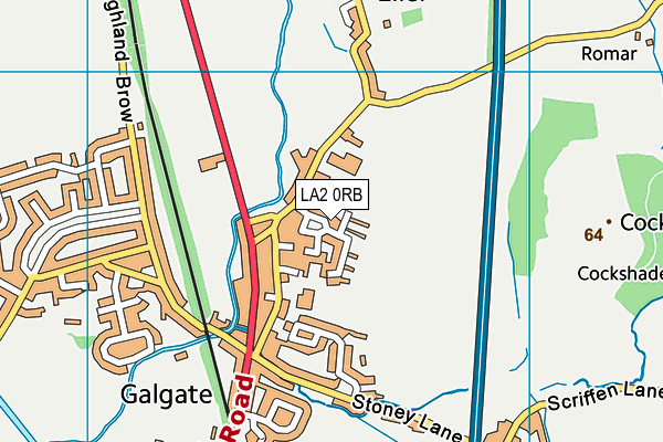 LA2 0RB map - OS VectorMap District (Ordnance Survey)