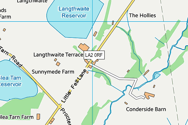 LA2 0RF map - OS VectorMap District (Ordnance Survey)