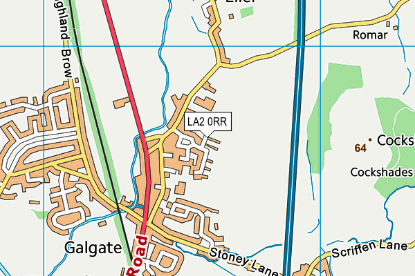 LA2 0RR map - OS VectorMap District (Ordnance Survey)