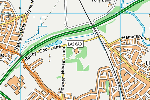 LA2 6AD map - OS VectorMap District (Ordnance Survey)