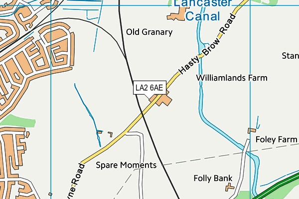 LA2 6AE map - OS VectorMap District (Ordnance Survey)