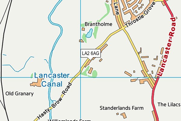 LA2 6AG map - OS VectorMap District (Ordnance Survey)